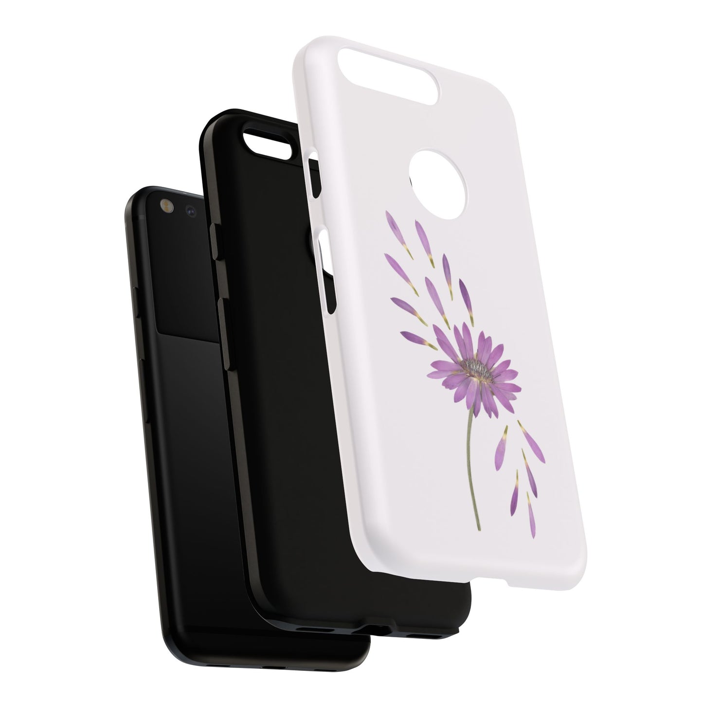 Coque Téléphone Samsung, iPhone & Google Pixel Renforcée Mate – Design Floral Epuré sur Fond Blanc Perlé | Protection Antichoc | Idée Cadeau Femme