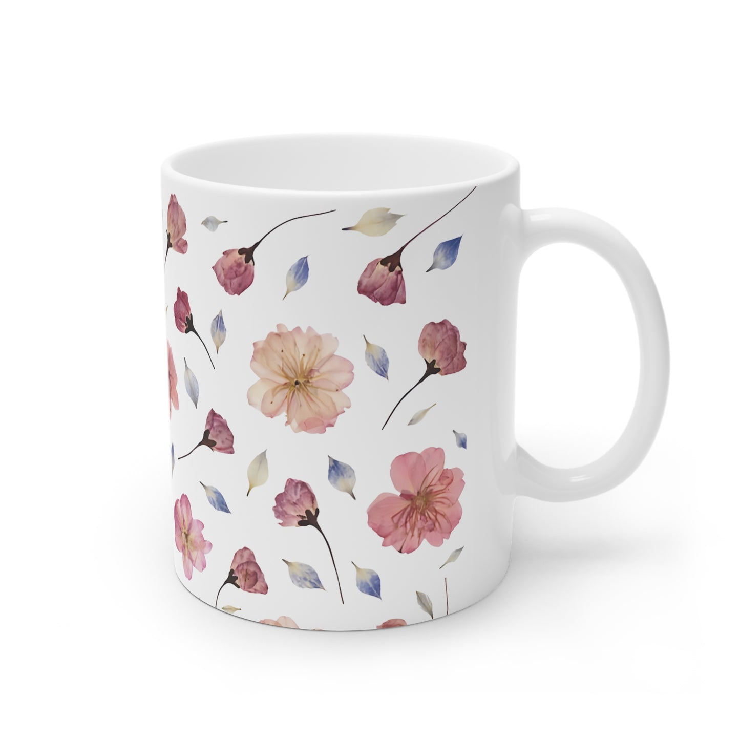 Mug Céramique Printanière - Fleurs de Cerisier de Japon | Tasse Végétale – Idée Cadeau Amoureux Herbier Fleurs Séchées & Déco Féminine