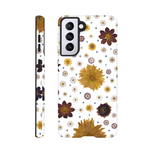 Coque Téléphone Smartphone Samsung Galaxy S21 Renforcée Finition Glossy – Design Botanique sur Fond Blanc | Protection Antichoc | Idée Cadeau Femme