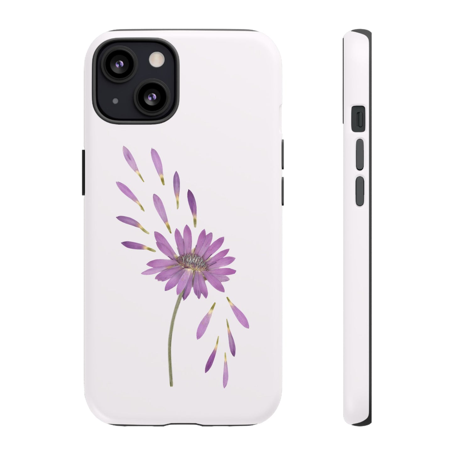 Coque Téléphone Samsung, iPhone & Google Pixel Renforcée Mate – Design Floral Epuré sur Fond Blanc Perlé | Protection Antichoc | Idée Cadeau Femme