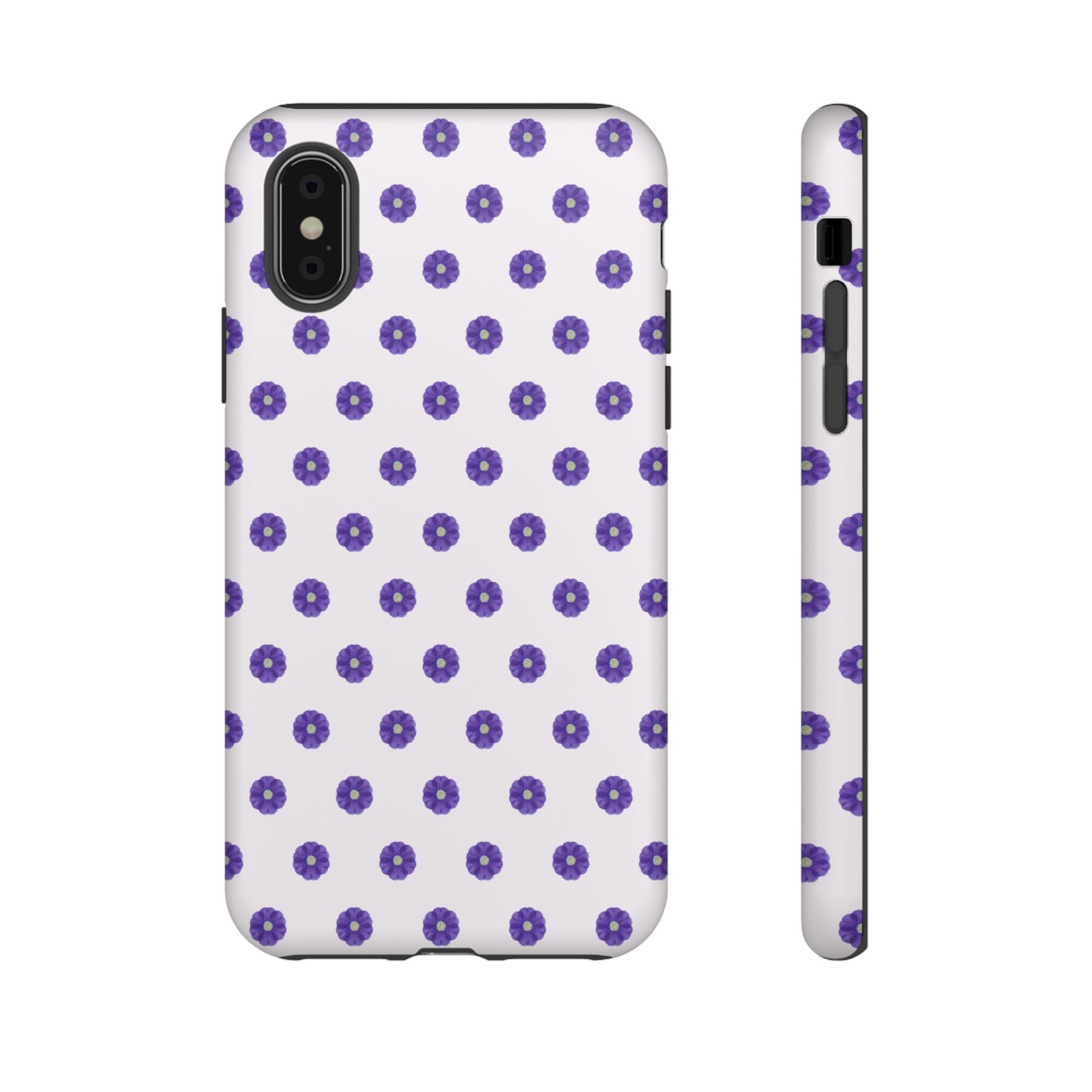 Coque Téléphone Samsung, iPhone & Google Pixel Renforcée Mate – Design Botanique Epuré Fleurs de Primevère sur Fond Blanc Perlé | Protection Antichoc | Idée Cadeau Femme