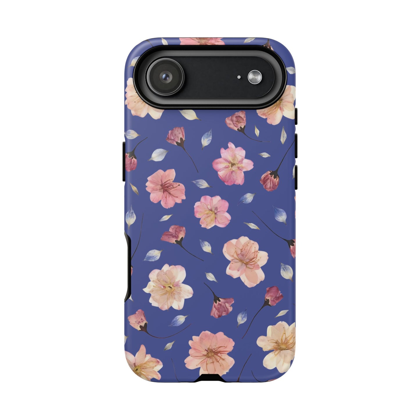 Coque Téléphone Samsung, iPhone & Google Pixel Renforcée Mate – Design Floral Fleurs de Cerisier sur Fond Bleu Encre | Protection Antichoc | Idée Cadeau Pour Elle