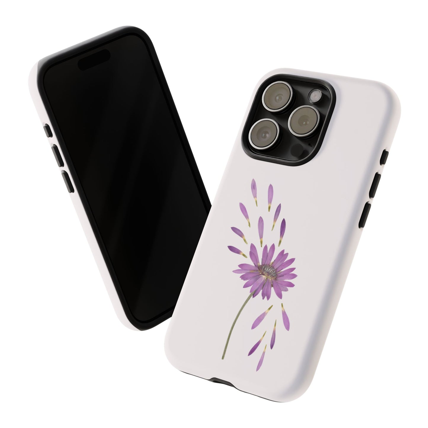 Coque Téléphone Samsung, iPhone & Google Pixel Renforcée Mate – Design Floral Epuré sur Fond Blanc Perlé | Protection Antichoc | Idée Cadeau Femme