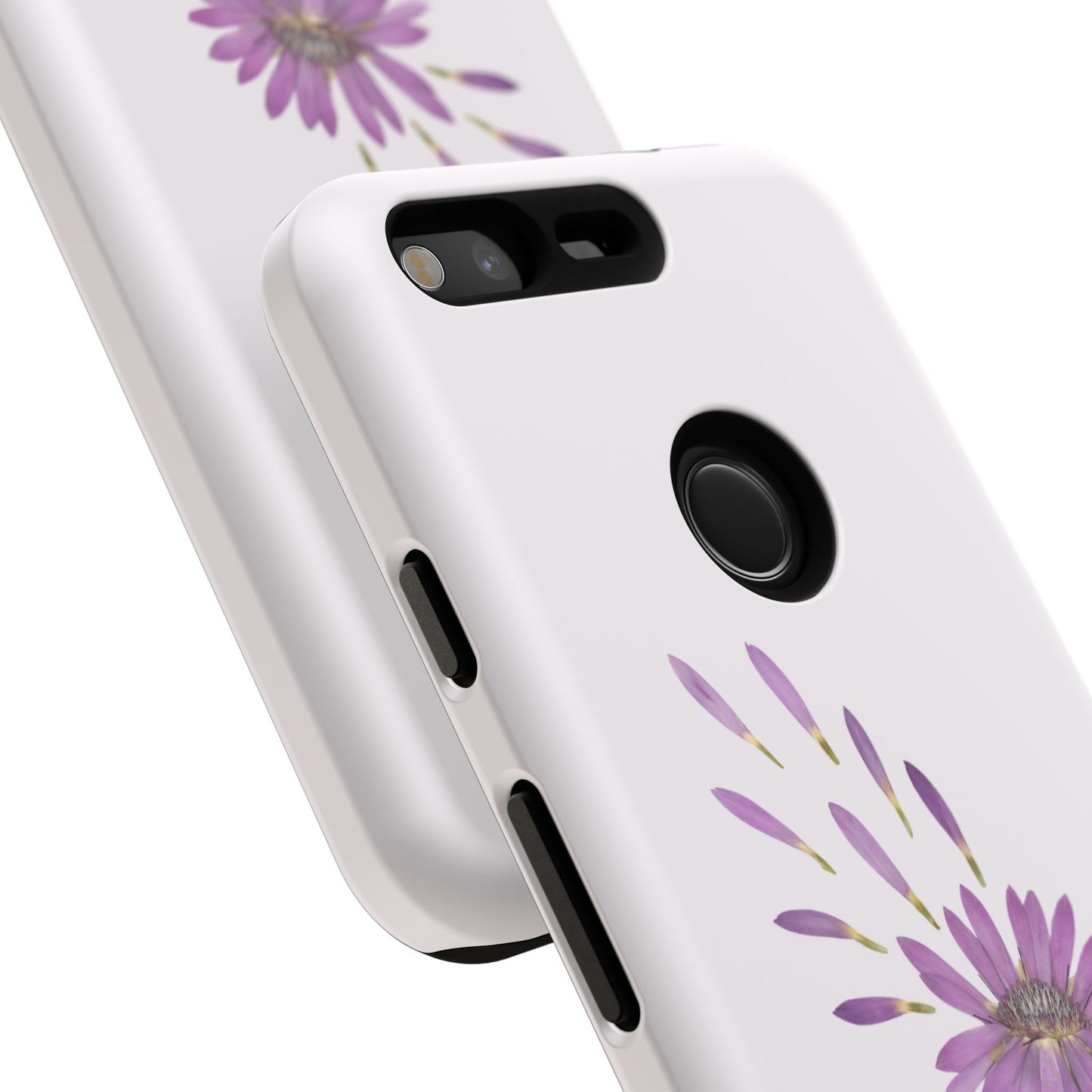 Coque Téléphone Samsung, iPhone & Google Pixel Renforcée Mate – Design Floral Epuré sur Fond Blanc Perlé | Protection Antichoc | Idée Cadeau Femme