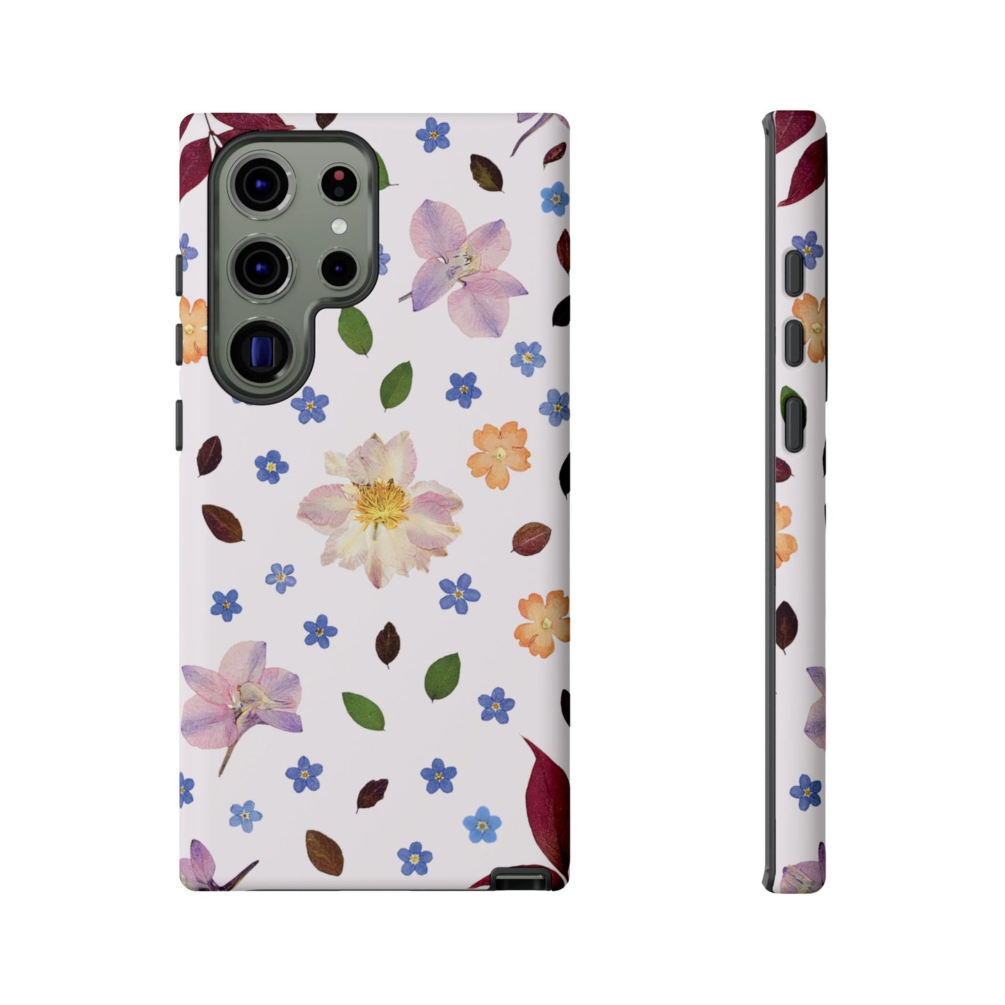 Coque Téléphone Samsung, iPhone & Google Pixel Renforcée Mate – Design Floral Féminin sur Fond Blanc Perlé | Protection Antichoc | Idée Cadeau Anniverssaire