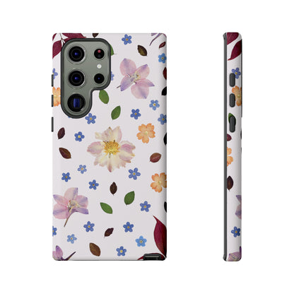 Coque Téléphone Samsung, iPhone & Google Pixel Renforcée Mate – Design Floral Féminin sur Fond Blanc Perlé | Protection Antichoc | Idée Cadeau Anniverssaire