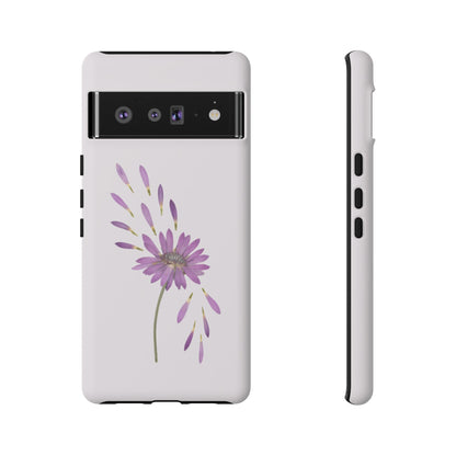 Coque Téléphone Samsung, iPhone & Google Pixel Renforcée Mate – Design Floral Epuré sur Fond Blanc Perlé | Protection Antichoc | Idée Cadeau Femme