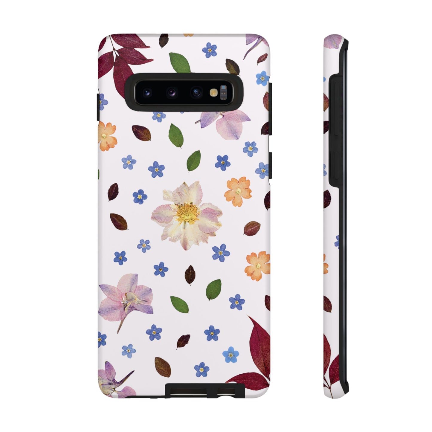 Coque Téléphone Samsung, iPhone & Google Pixel Renforcée Mate – Design Floral Féminin sur Fond Blanc Perlé | Protection Antichoc | Idée Cadeau Anniverssaire