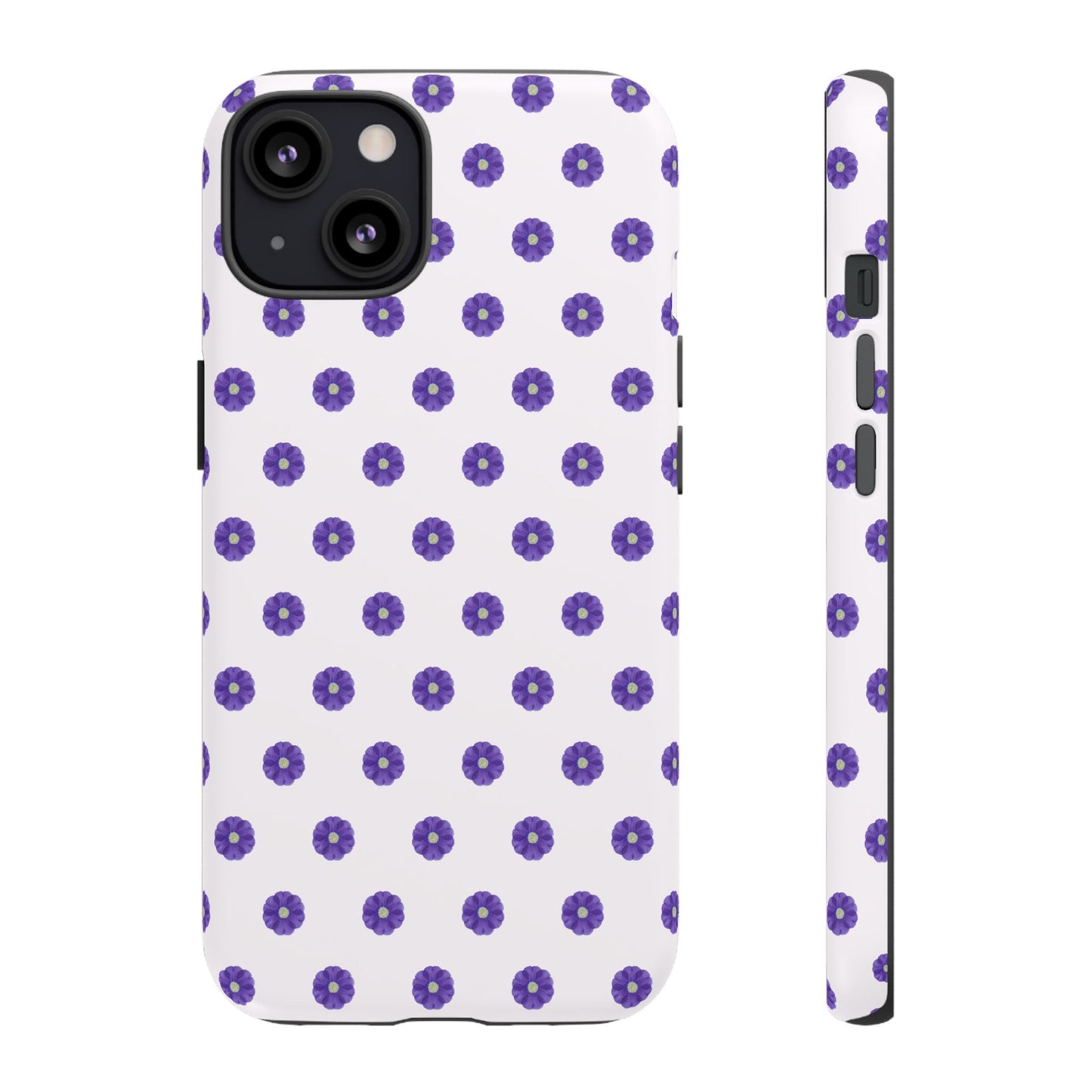 Coque Téléphone Samsung, iPhone & Google Pixel Renforcée Mate – Design Botanique Epuré Fleurs de Primevère sur Fond Blanc Perlé | Protection Antichoc | Idée Cadeau Femme