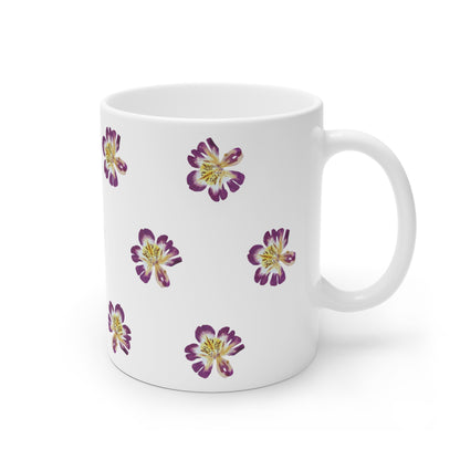 Mug Céramique Botanique - Orchidées Paysannes | Tasse Florale Blanche 325ml – Idée Cadeau Amateurs de Fleurs & Déco Florale