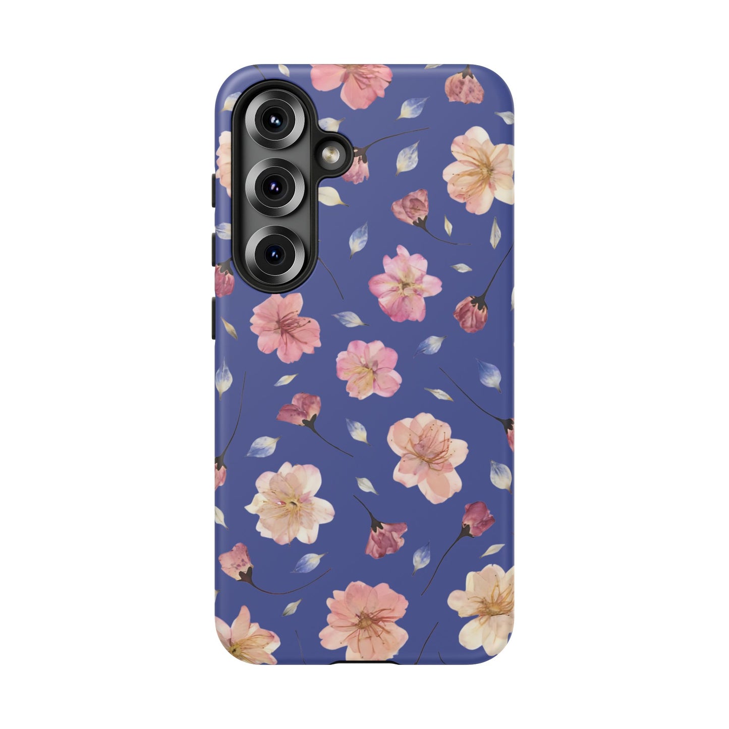 Coque Téléphone Samsung, iPhone & Google Pixel Renforcée Mate – Design Floral Fleurs de Cerisier sur Fond Bleu Encre | Protection Antichoc | Idée Cadeau Pour Elle