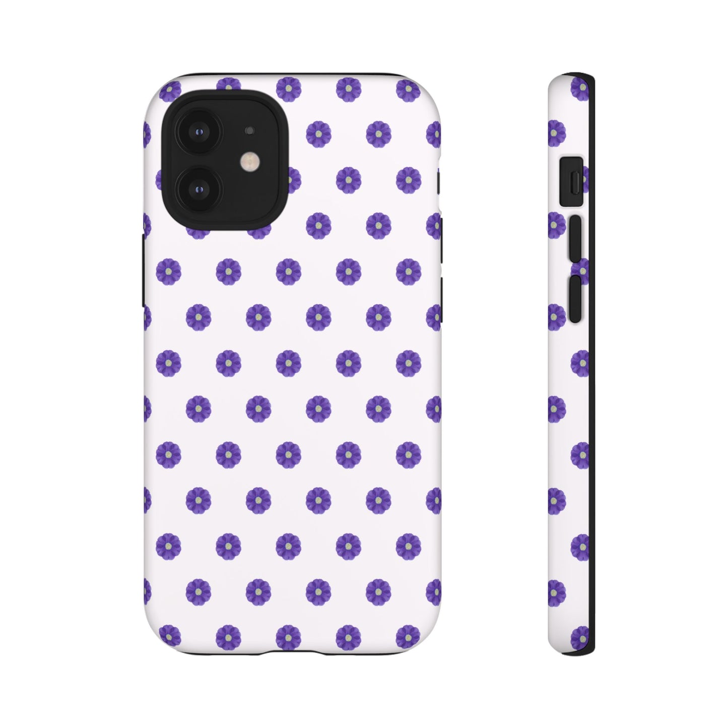 Coque Téléphone Samsung, iPhone & Google Pixel Renforcée Mate – Design Botanique Epuré Fleurs de Primevère sur Fond Blanc Perlé | Protection Antichoc | Idée Cadeau Femme
