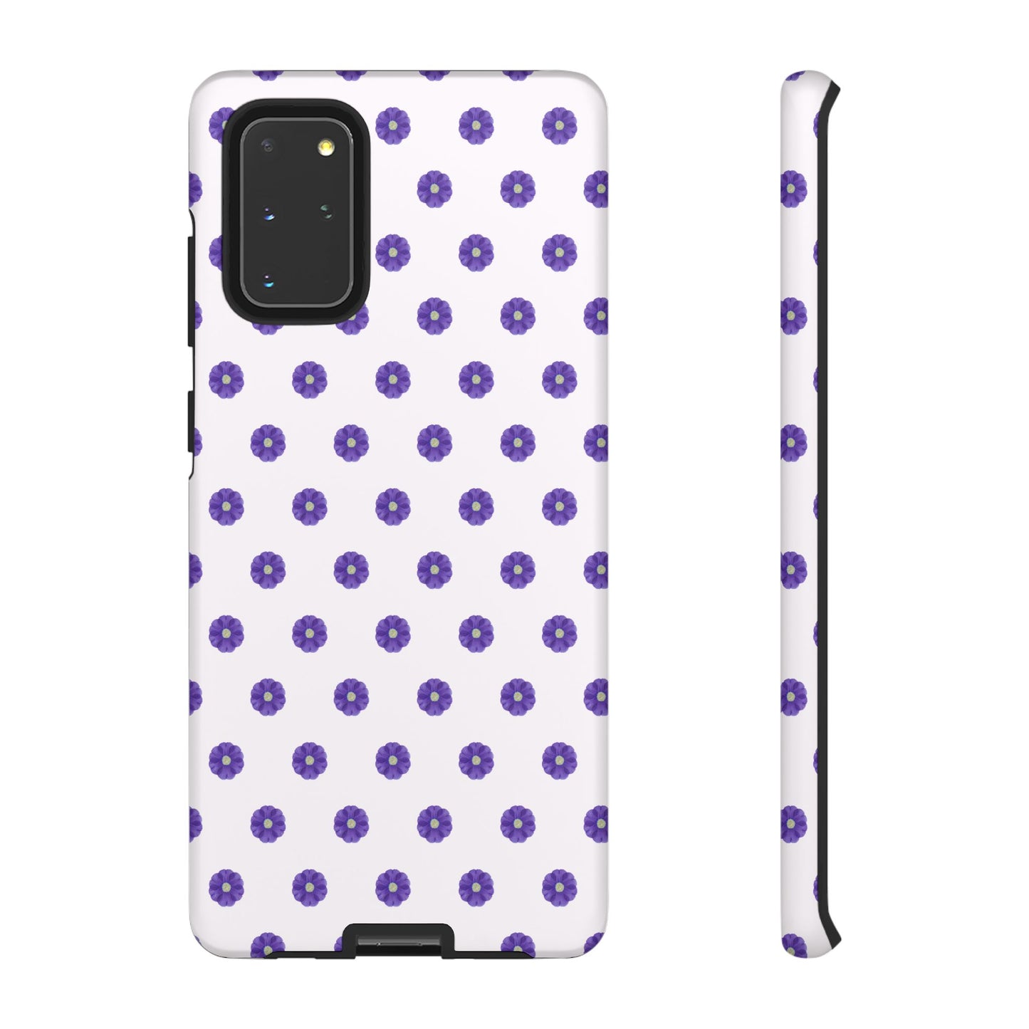 Coque Téléphone Samsung, iPhone & Google Pixel Renforcée Mate – Design Botanique Epuré Fleurs de Primevère sur Fond Blanc Perlé | Protection Antichoc | Idée Cadeau Femme