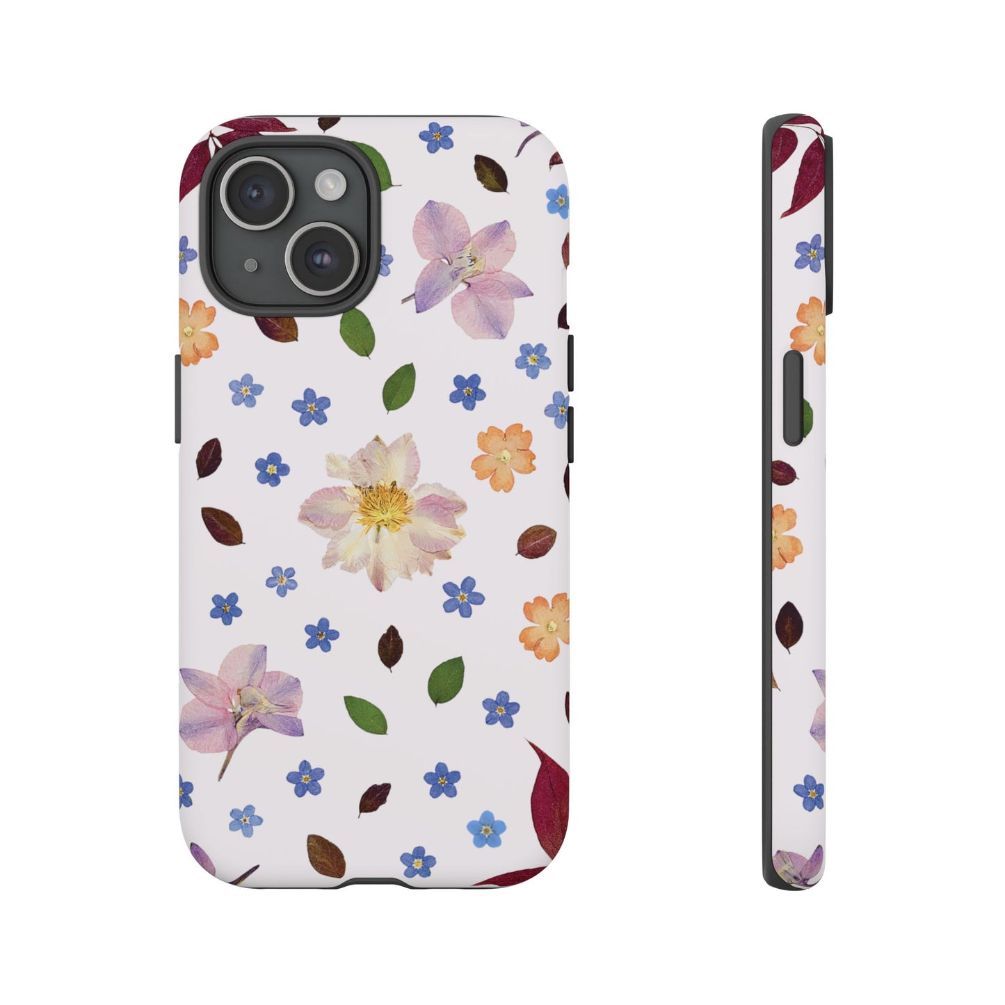 Coque Téléphone Samsung, iPhone & Google Pixel Renforcée Mate – Design Floral Féminin sur Fond Blanc Perlé | Protection Antichoc | Idée Cadeau Anniverssaire