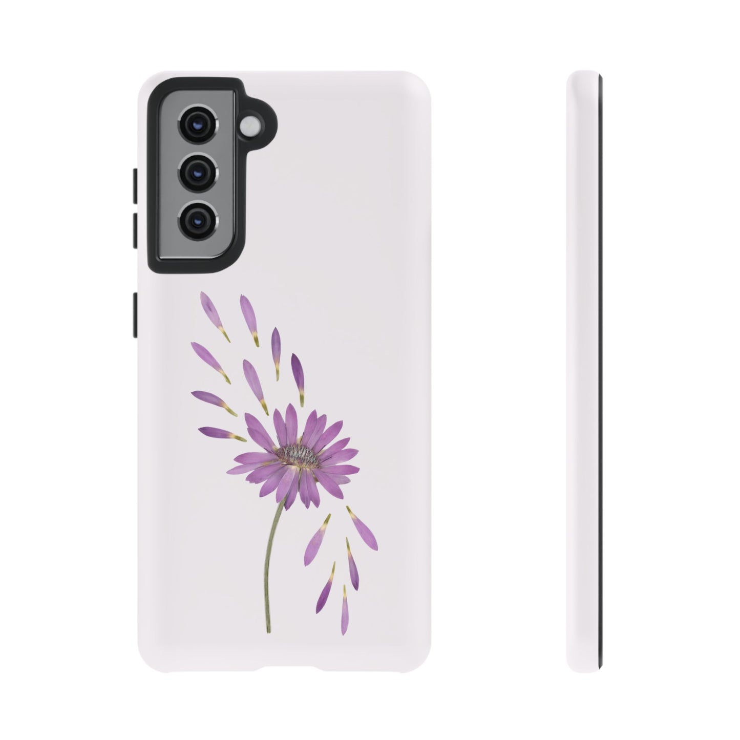 Coque Téléphone Samsung, iPhone & Google Pixel Renforcée Mate – Design Floral Epuré sur Fond Blanc Perlé | Protection Antichoc | Idée Cadeau Femme