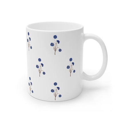 Mug Céramique Botanique - Design Epuré | Tasse Florale Blanche 325ml – Idée Cadeau Amoureux de Fleurs & Déco Nature