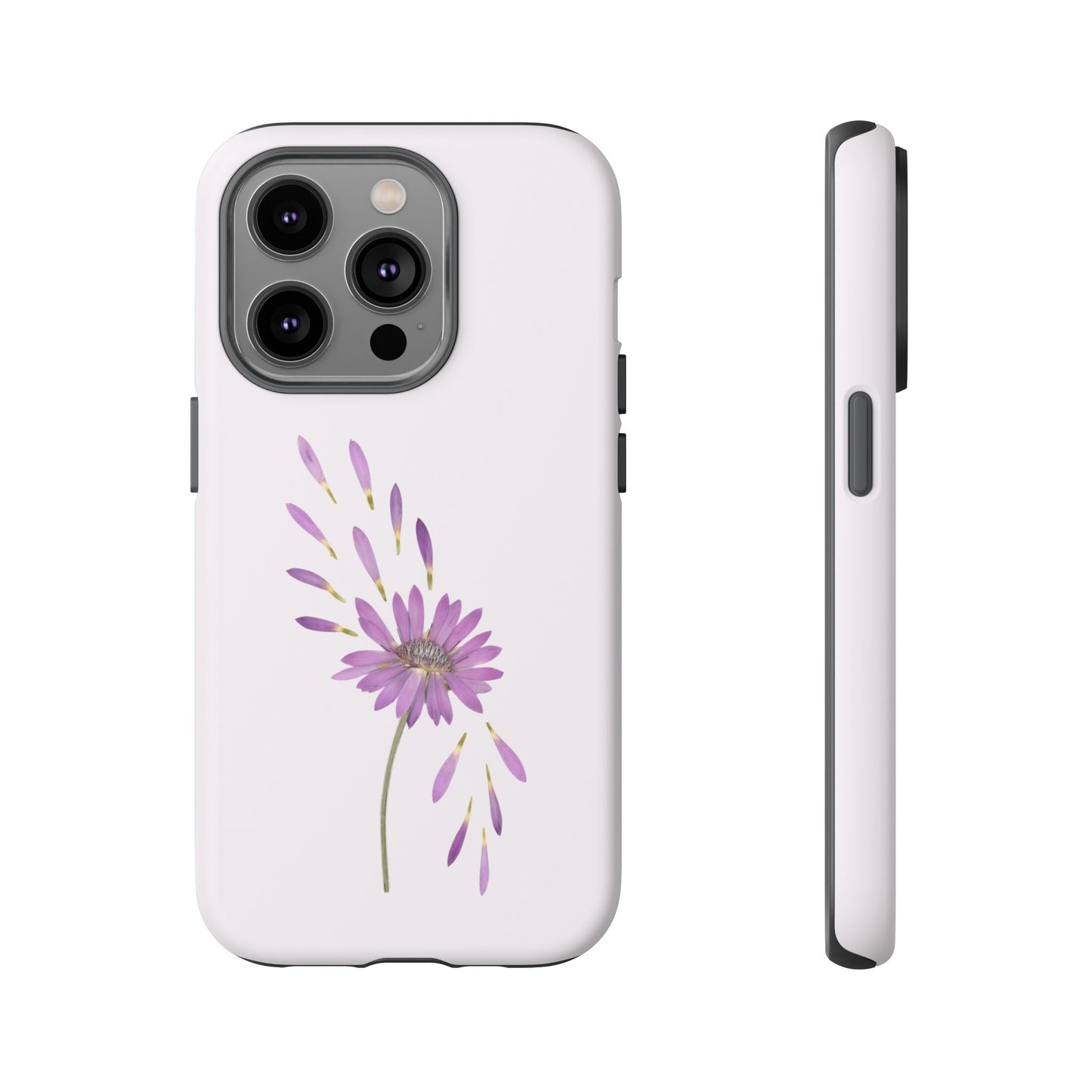 Coque Téléphone Samsung, iPhone & Google Pixel Renforcée Mate – Design Floral Epuré sur Fond Blanc Perlé | Protection Antichoc | Idée Cadeau Femme