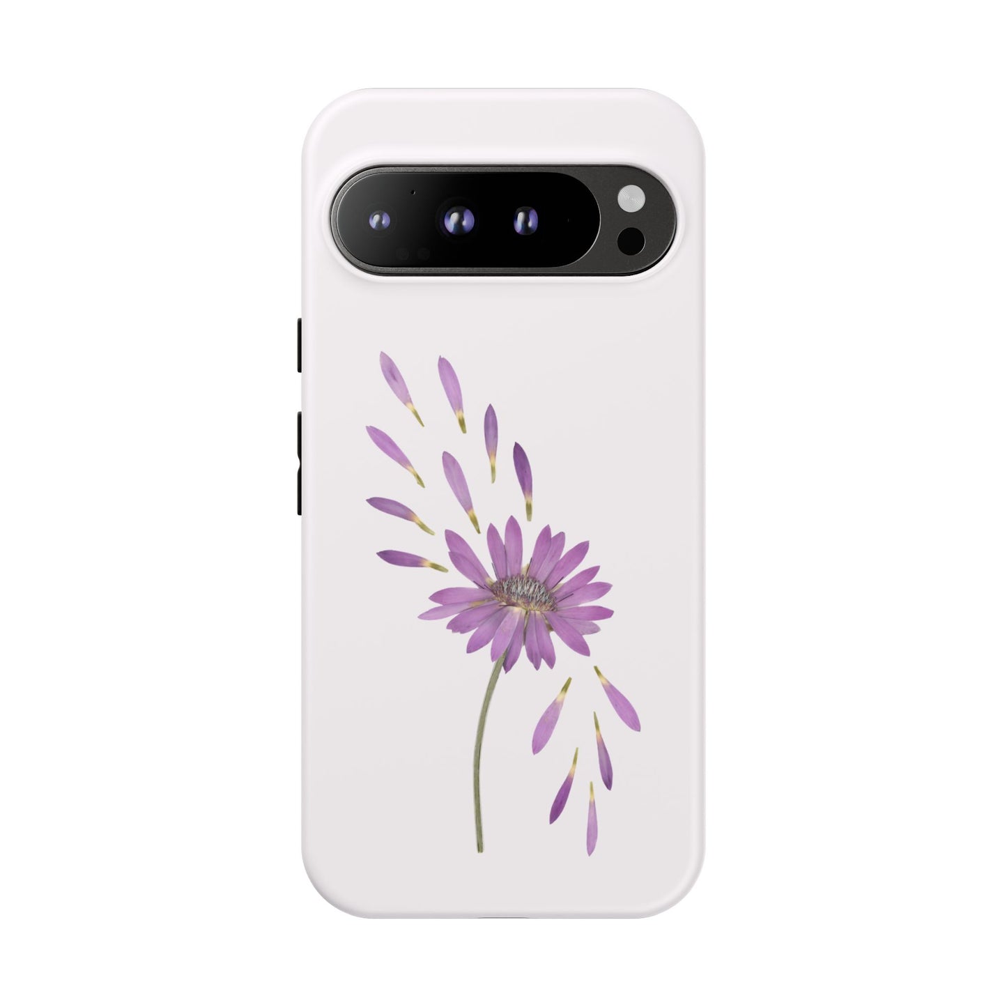 Coque Téléphone Samsung, iPhone & Google Pixel Renforcée Mate – Design Floral Epuré sur Fond Blanc Perlé | Protection Antichoc | Idée Cadeau Femme