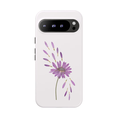 Coque Téléphone Samsung, iPhone & Google Pixel Renforcée Mate – Design Floral Epuré sur Fond Blanc Perlé | Protection Antichoc | Idée Cadeau Femme