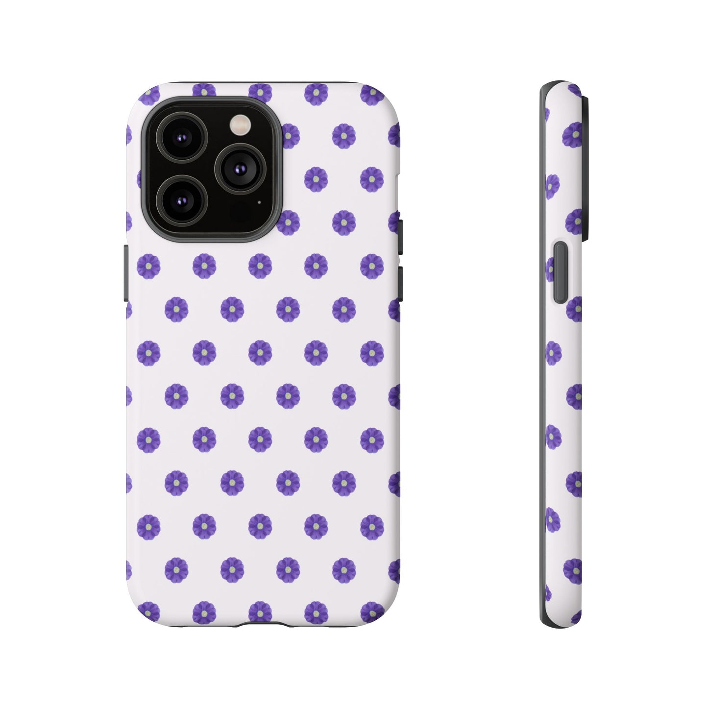 Coque Téléphone Samsung, iPhone & Google Pixel Renforcée Mate – Design Botanique Epuré Fleurs de Primevère sur Fond Blanc Perlé | Protection Antichoc | Idée Cadeau Femme