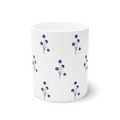 Mug Céramique Botanique - Design Epuré | Tasse Florale Blanche 325ml – Idée Cadeau Amoureux de Fleurs & Déco Nature