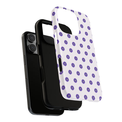 Coque Téléphone Samsung, iPhone & Google Pixel Renforcée Mate – Design Botanique Epuré Fleurs de Primevère sur Fond Blanc Perlé | Protection Antichoc | Idée Cadeau Femme