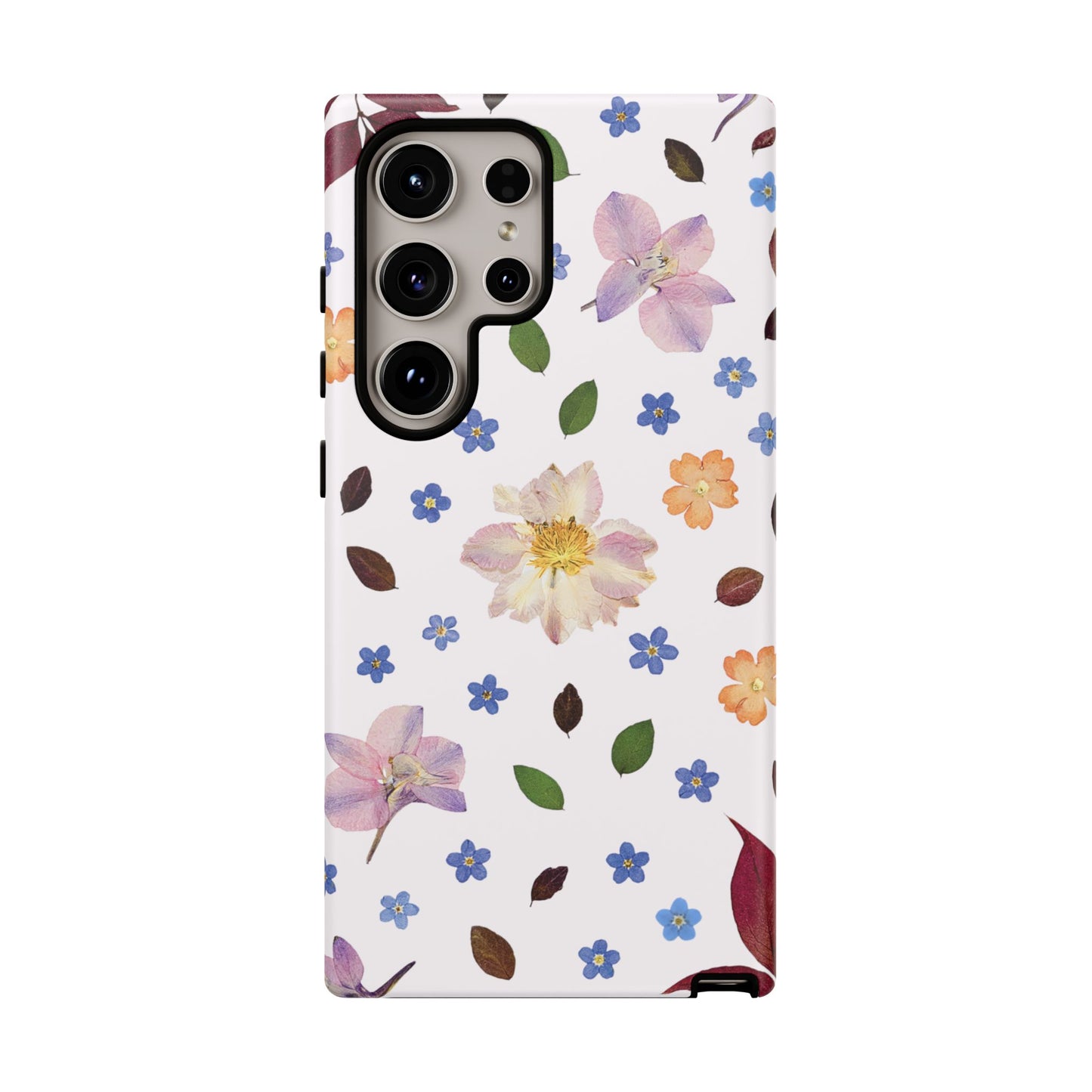 Coque Téléphone Samsung, iPhone & Google Pixel Renforcée Mate – Design Floral Féminin sur Fond Blanc Perlé | Protection Antichoc | Idée Cadeau Anniverssaire