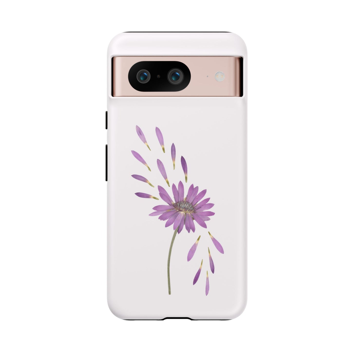 Coque Téléphone Samsung, iPhone & Google Pixel Renforcée Mate – Design Floral Epuré sur Fond Blanc Perlé | Protection Antichoc | Idée Cadeau Femme