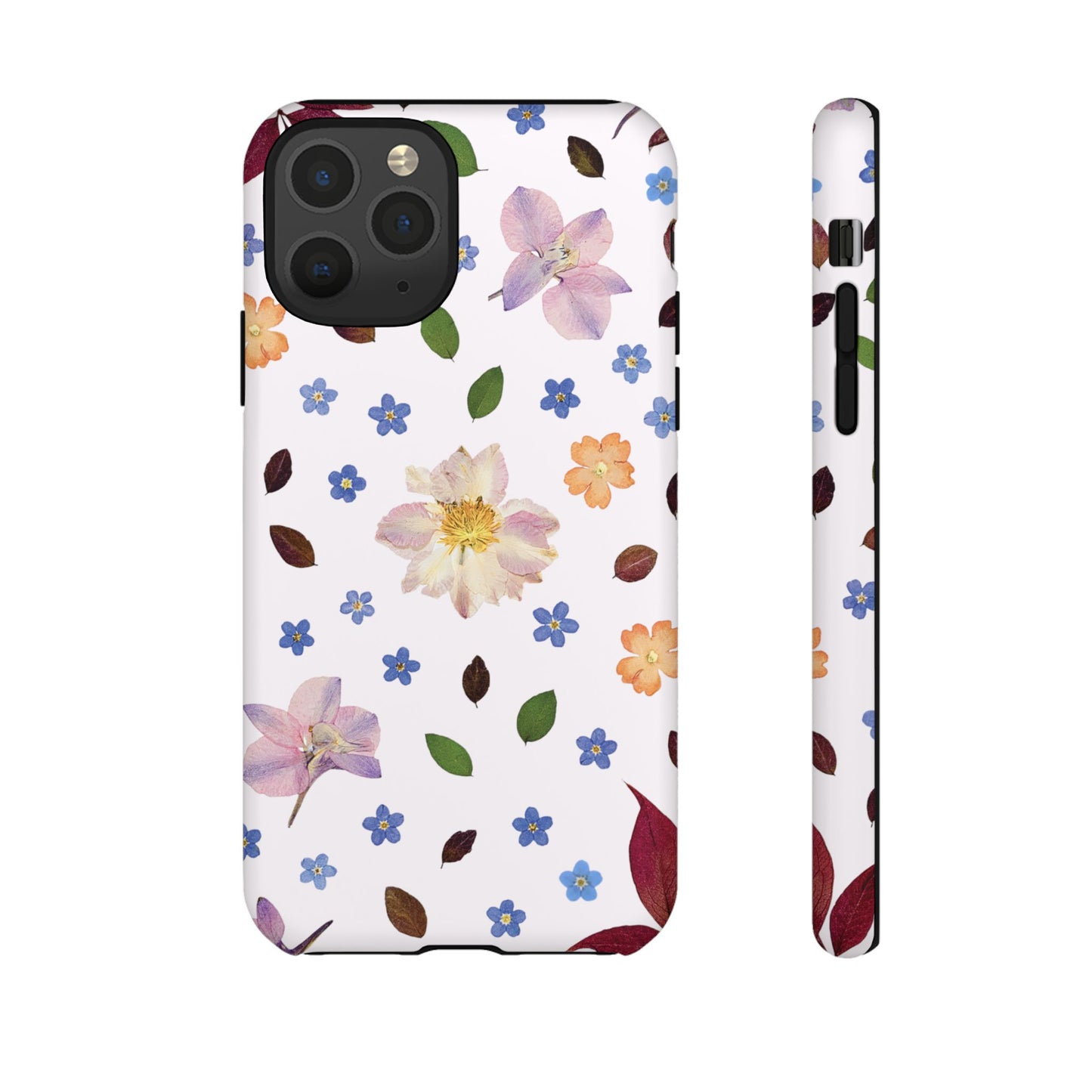 Coque Téléphone Samsung, iPhone & Google Pixel Renforcée Mate – Design Floral Féminin sur Fond Blanc Perlé | Protection Antichoc | Idée Cadeau Anniverssaire