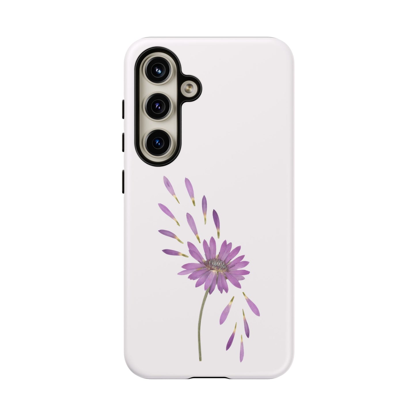 Coque Téléphone Samsung, iPhone & Google Pixel Renforcée Mate – Design Floral Epuré sur Fond Blanc Perlé | Protection Antichoc | Idée Cadeau Femme
