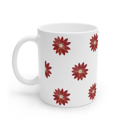 Mug Céramique Botanique Cactus Rouge | Tasse 35cl – Idée Cadeau Noël Amateurs de Plantes & Déco Unique