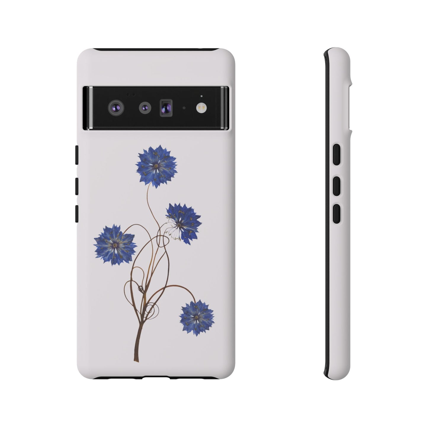 Coque Téléphone Florale - Samsung, iPhone & Google Pixel Renforcée Mate – Design Floral Epuré sur Fond Blanc Perlé | Protection Antichoc | Idée Cadeau Femme