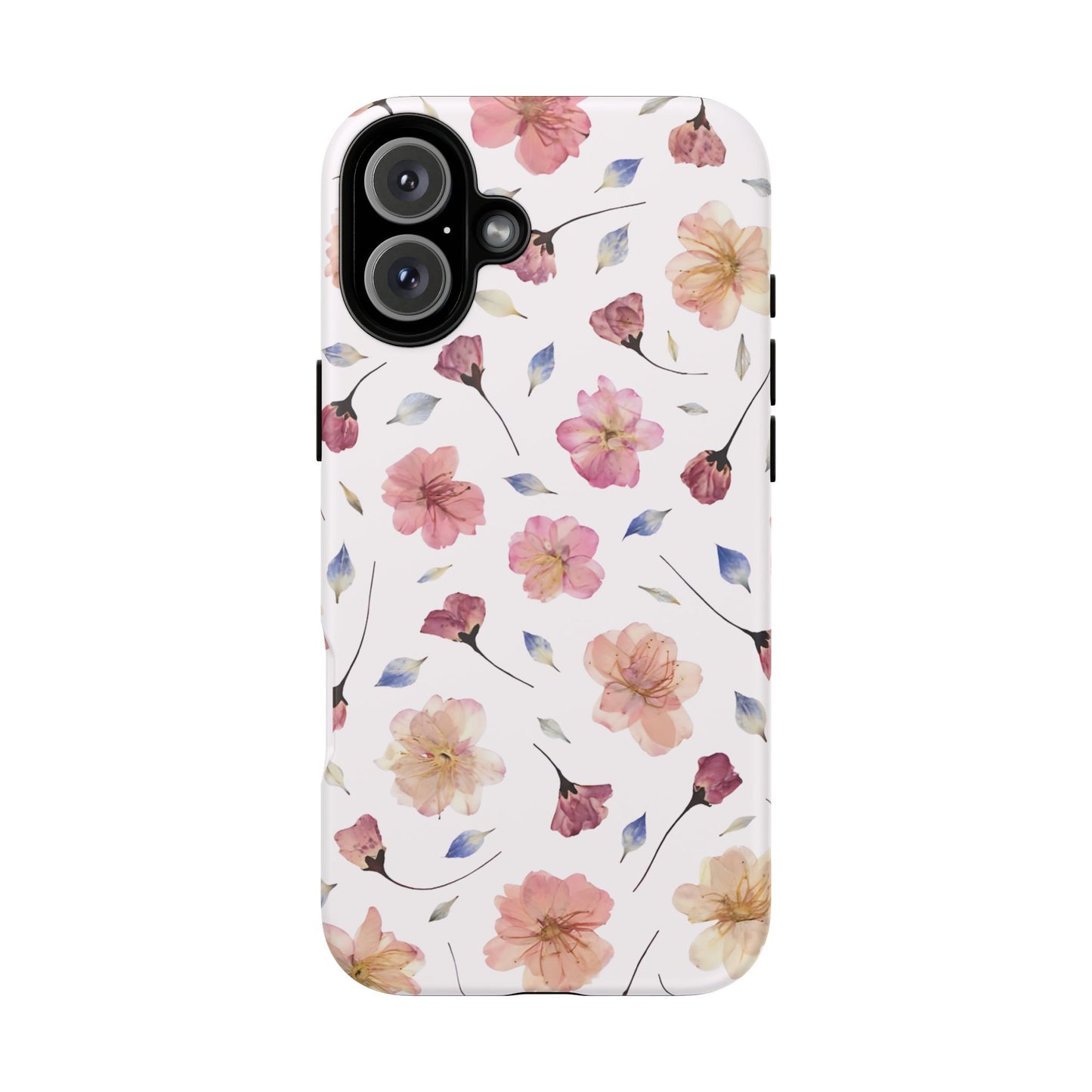 Coque Téléphone Samsung, iPhone & Google Pixel Renforcée Mate – Design Floral Fleurs de Cerisier sur Fond Blanc Poudré | Protection Antichoc | Idée Cadeau Femme