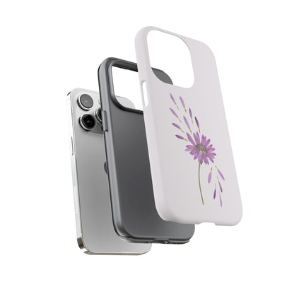 Coque Téléphone Samsung, iPhone & Google Pixel Renforcée Mate – Design Floral Epuré sur Fond Blanc Perlé | Protection Antichoc | Idée Cadeau Femme