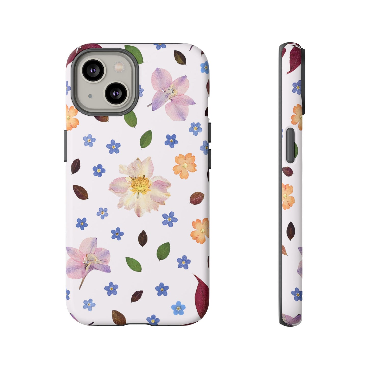 Coque Téléphone Samsung, iPhone & Google Pixel Renforcée Mate – Design Floral Féminin sur Fond Blanc Perlé | Protection Antichoc | Idée Cadeau Anniverssaire