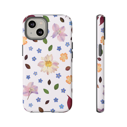 Coque Téléphone Samsung, iPhone & Google Pixel Renforcée Mate – Design Floral Féminin sur Fond Blanc Perlé | Protection Antichoc | Idée Cadeau Anniverssaire