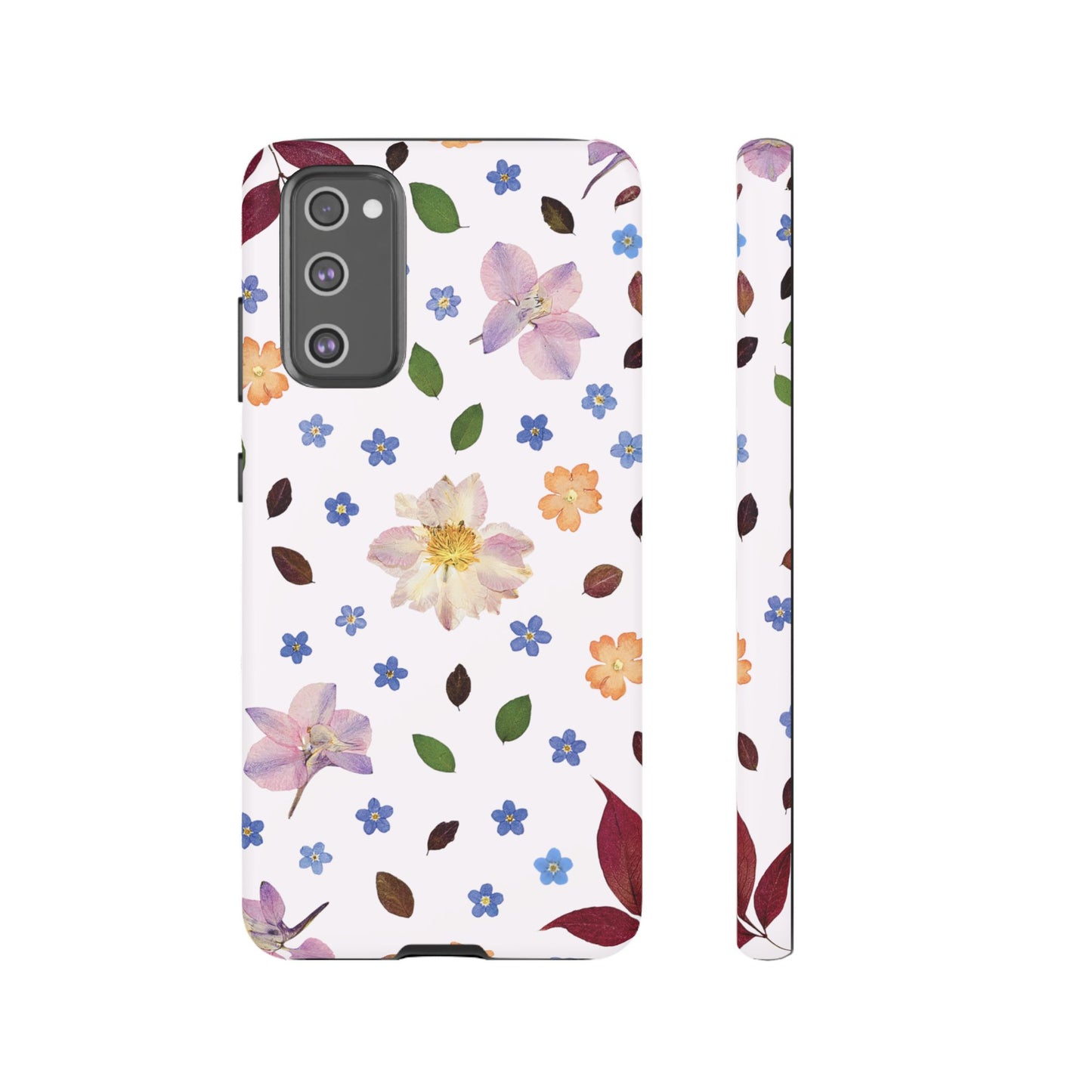 Coque Téléphone Samsung, iPhone & Google Pixel Renforcée Mate – Design Floral Féminin sur Fond Blanc Perlé | Protection Antichoc | Idée Cadeau Anniverssaire