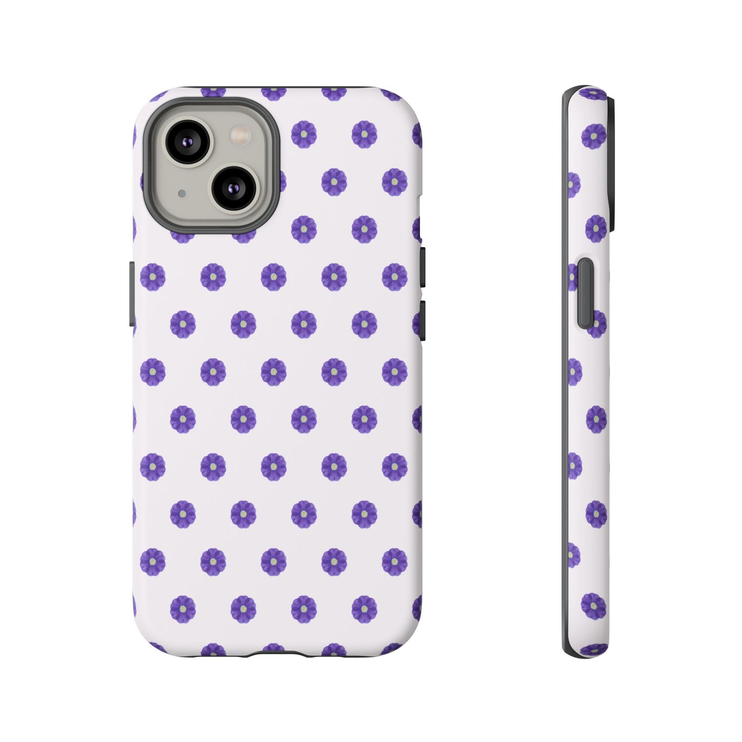 Coque Téléphone Samsung, iPhone & Google Pixel Renforcée Mate – Design Botanique Epuré Fleurs de Primevère sur Fond Blanc Perlé | Protection Antichoc | Idée Cadeau Femme