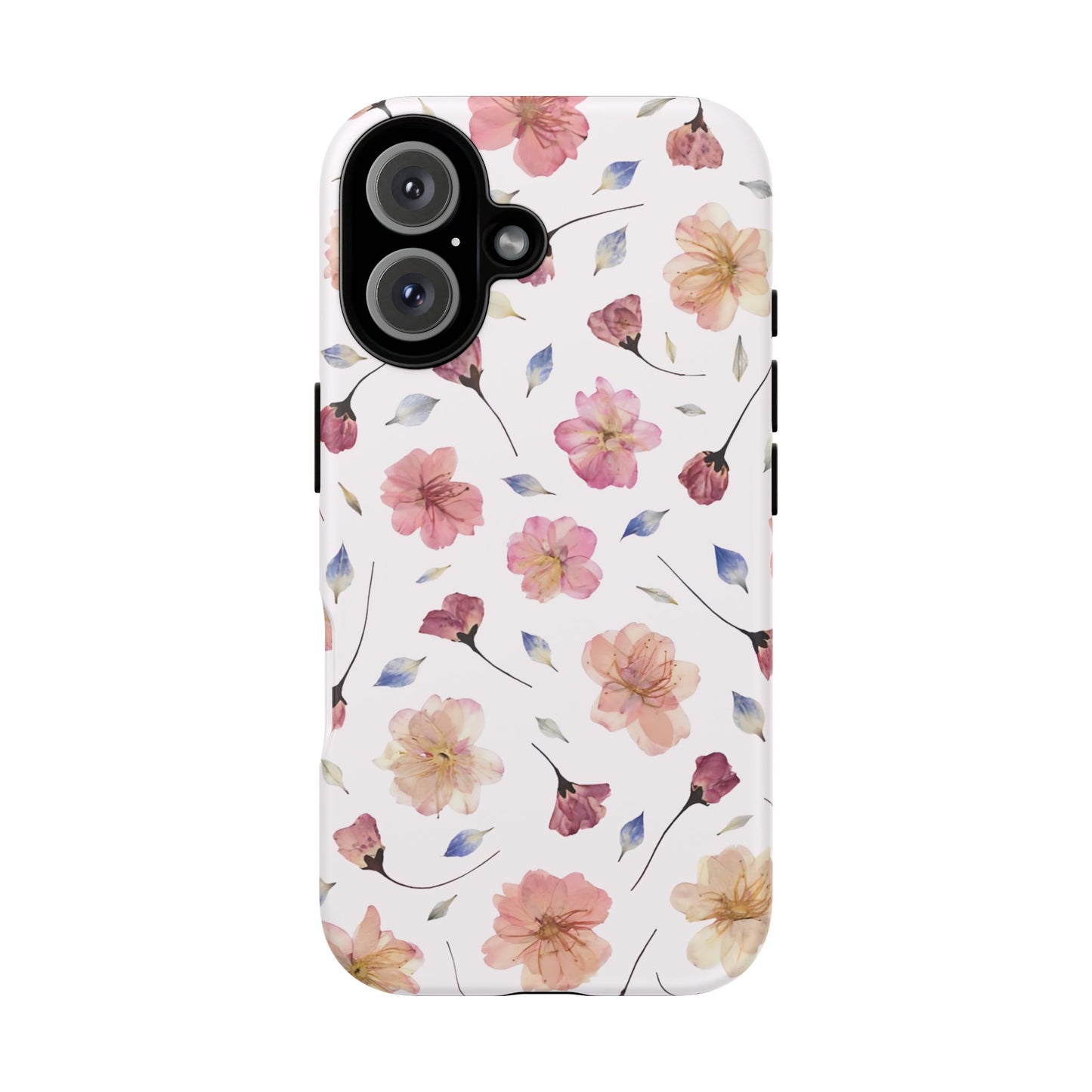Coque Téléphone Samsung, iPhone & Google Pixel Renforcée Mate – Design Floral Fleurs de Cerisier sur Fond Blanc Poudré | Protection Antichoc | Idée Cadeau Femme