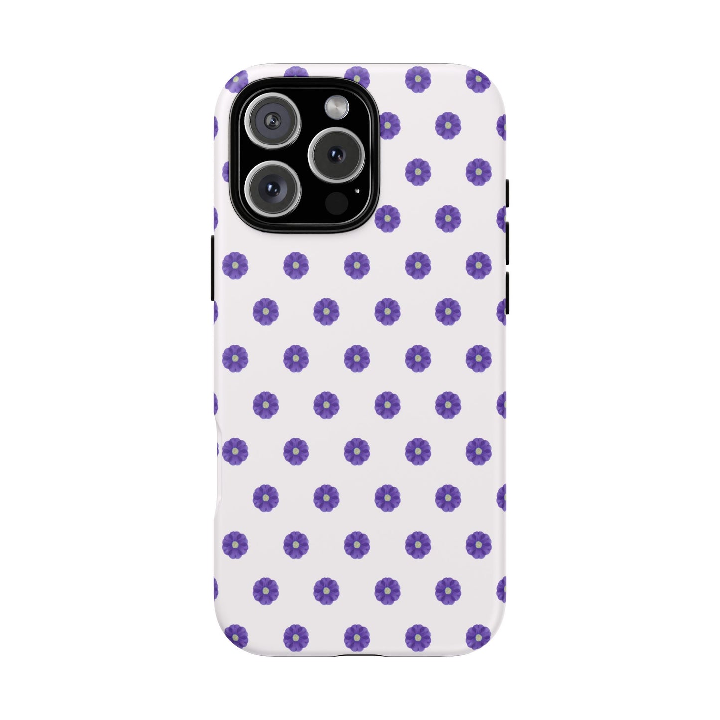 Coque Téléphone Samsung, iPhone & Google Pixel Renforcée Mate – Design Botanique Epuré Fleurs de Primevère sur Fond Blanc Perlé | Protection Antichoc | Idée Cadeau Femme