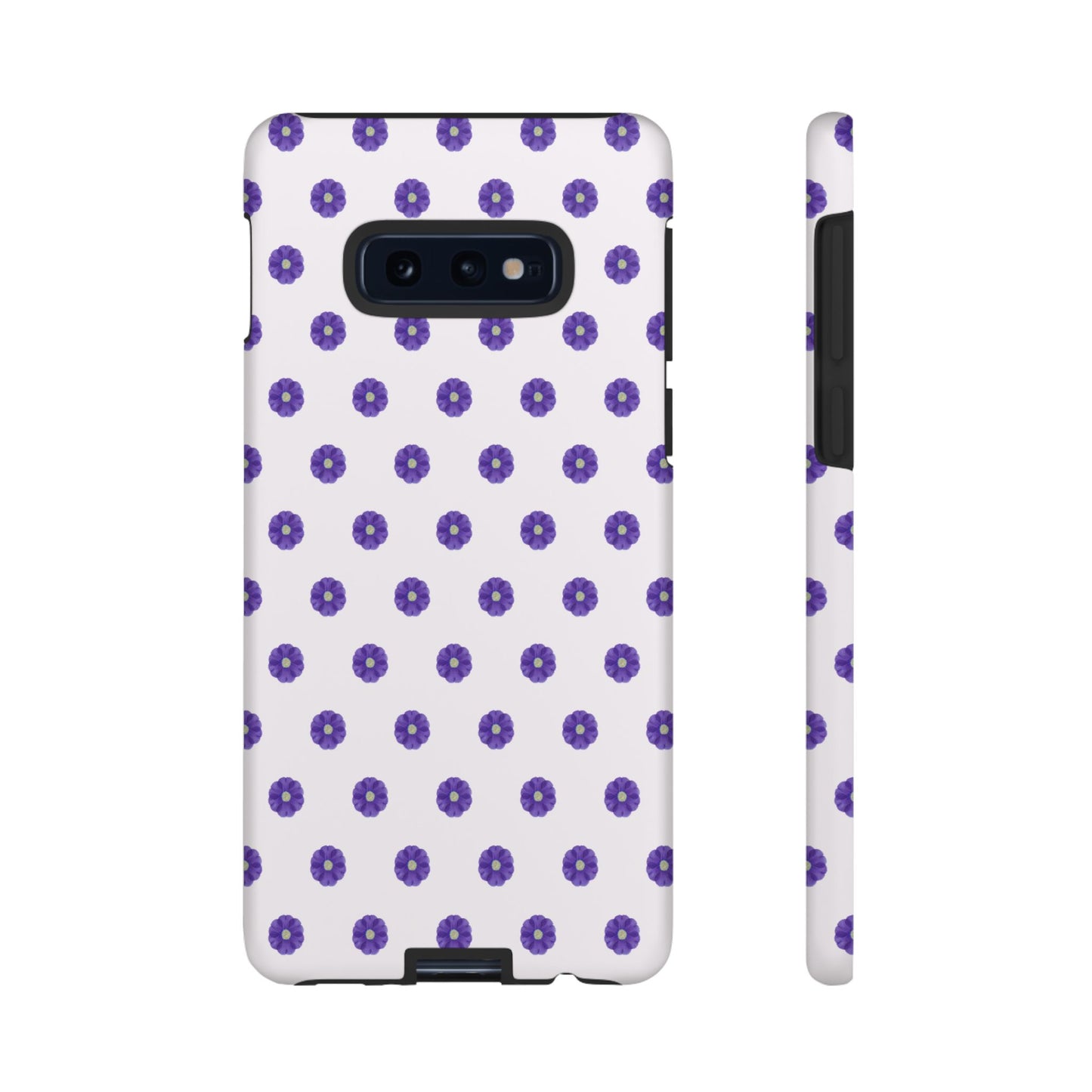 Coque Téléphone Samsung, iPhone & Google Pixel Renforcée Mate – Design Botanique Epuré Fleurs de Primevère sur Fond Blanc Perlé | Protection Antichoc | Idée Cadeau Femme