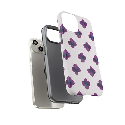 Coque Téléphone Samsung, iPhone & Google Pixel Renforcée Mate – Design Floral Epuré Fleurs de Hortensia sur Fond Blanc Perlé | Protection Antichoc | Idée Cadeau Anniversaire