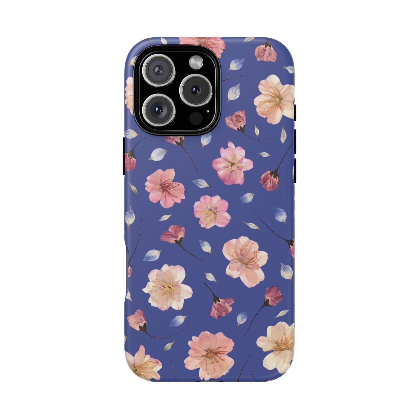 Coque Téléphone Samsung, iPhone & Google Pixel Renforcée Mate – Design Floral Fleurs de Cerisier sur Fond Bleu Encre | Protection Antichoc | Idée Cadeau Pour Elle
