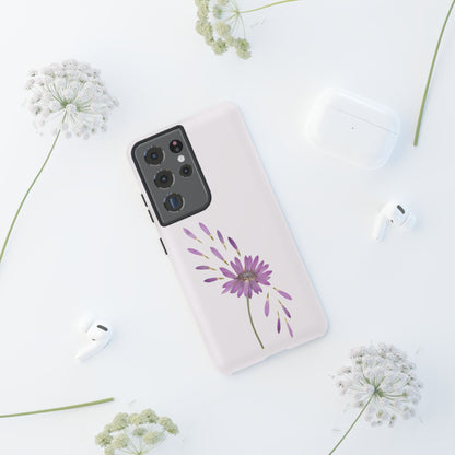 Coque Téléphone Samsung, iPhone & Google Pixel Renforcée Mate – Design Floral Epuré sur Fond Blanc Perlé | Protection Antichoc | Idée Cadeau Femme