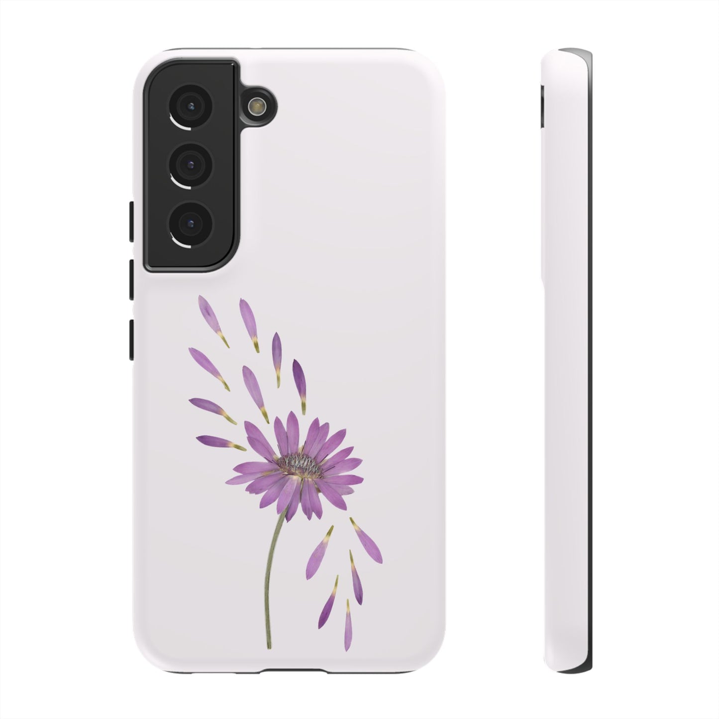 Coque Téléphone Samsung, iPhone & Google Pixel Renforcée Mate – Design Floral Epuré sur Fond Blanc Perlé | Protection Antichoc | Idée Cadeau Femme