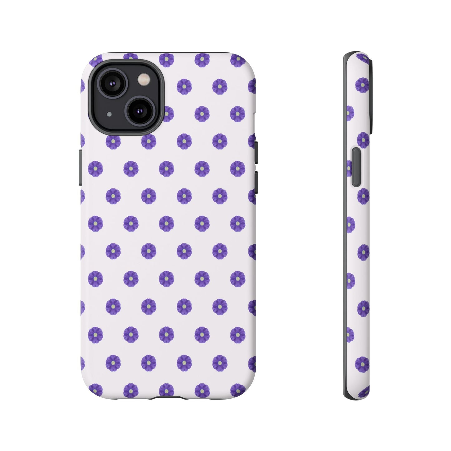 Coque Téléphone Samsung, iPhone & Google Pixel Renforcée Mate – Design Botanique Epuré Fleurs de Primevère sur Fond Blanc Perlé | Protection Antichoc | Idée Cadeau Femme
