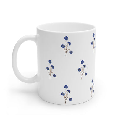 Mug Céramique Botanique - Design Epuré | Tasse Florale Blanche 325ml – Idée Cadeau Amoureux de Fleurs & Déco Nature
