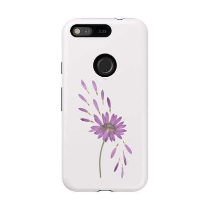 Coque Téléphone Samsung, iPhone & Google Pixel Renforcée Mate – Design Floral Epuré sur Fond Blanc Perlé | Protection Antichoc | Idée Cadeau Femme