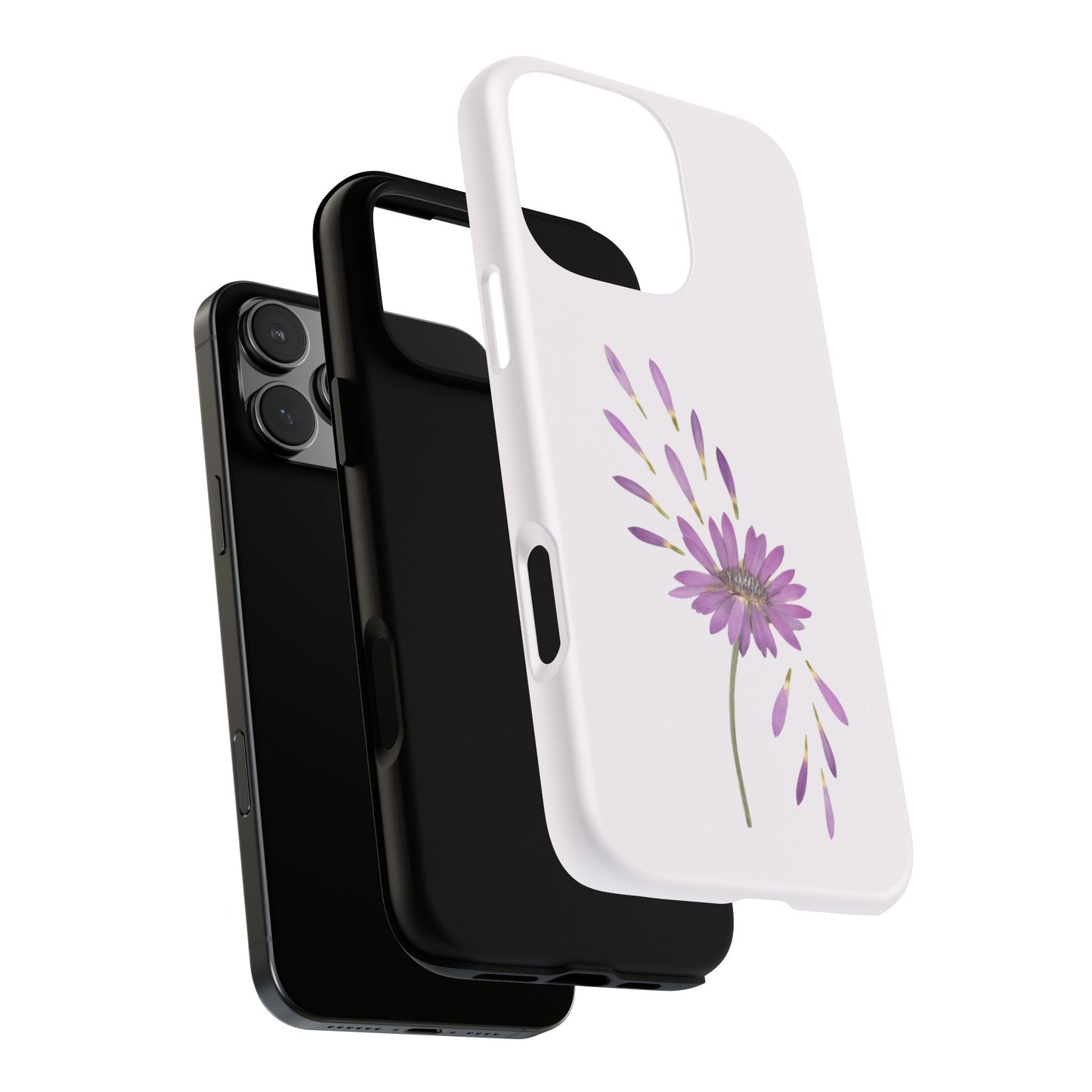 Coque Téléphone Samsung, iPhone & Google Pixel Renforcée Mate – Design Floral Epuré sur Fond Blanc Perlé | Protection Antichoc | Idée Cadeau Femme