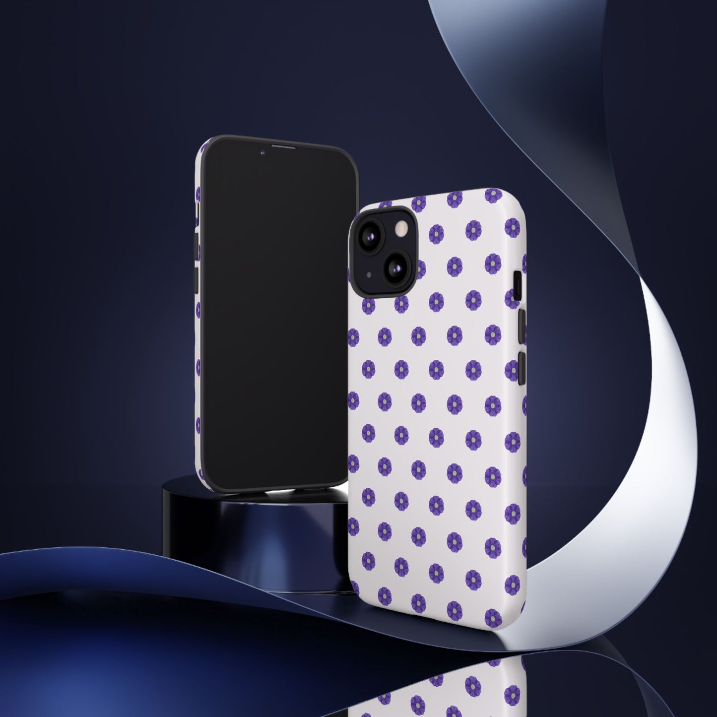 Coque Téléphone Samsung, iPhone & Google Pixel Renforcée Mate – Design Botanique Epuré Fleurs de Primevère sur Fond Blanc Perlé | Protection Antichoc | Idée Cadeau Femme